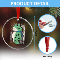 We The People Portland Frog Crystal Glass Ornament Patriotic Protest American Flag TS02
