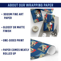 We the People Retro George Washington Wrapping Paper Roll Patriotic American Founding Fathers Peace Sign - Wonder Print Shop