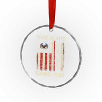 We the People Turning Point Crystal Glass Ornament Vintage American Flag and Freedom Patriotic Eagle TS02