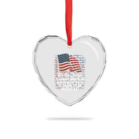 We the People US Flag Heart Crystal Glass Ornament It Needs To Be Reread US Constitution - Wonder Print Shop