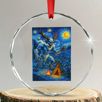 Wedigo Cryptid Christmas Crystal Glass Ornament Native American Starry Night Xmas TS14