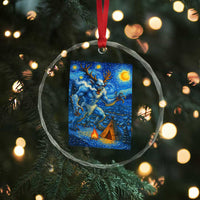 Wedigo Cryptid Christmas Crystal Glass Ornament Native American Starry Night Xmas - Wonder Print Shop