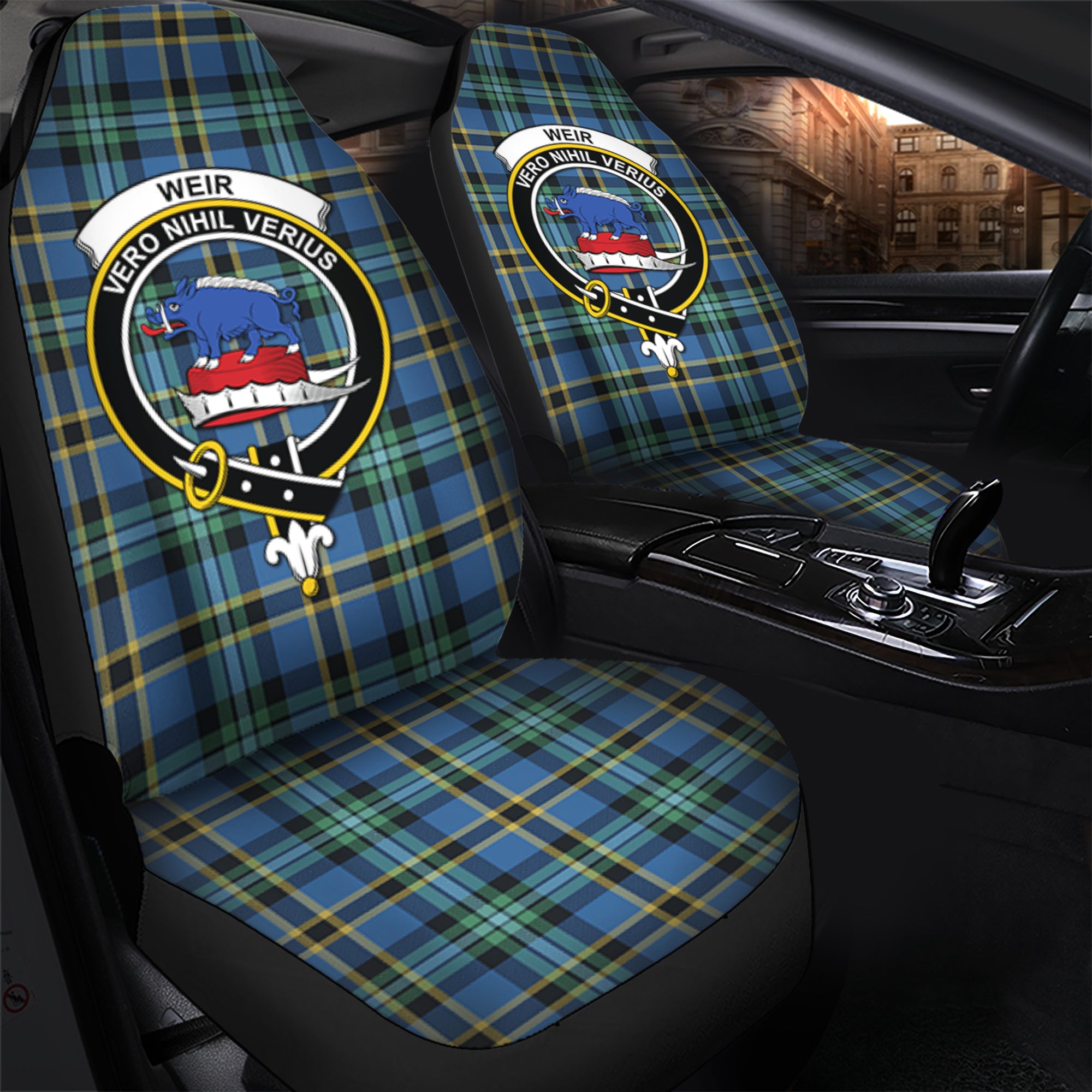 Weir Ancient Clan Tartan Car Seat Cover, Family Crest Tartan Seat Cover TS23