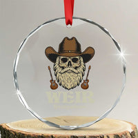 Weir Everywhere Western Skull Guitarist Crystal Glass Ornament Legendary Musician Memorial Retro Tribute for Fans