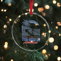 Welcome To America's Gulf Crystal Glass Ornament Retro Vintage Beach TS02
