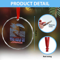 Welcome To America's Gulf Crystal Glass Ornament Retro Vintage Beach TS02