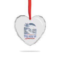 Welcome To America's Gulf Heart Crystal Glass Ornament Retro Vintage Beach - Wonder Print Shop