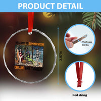Welcome To Summerween Chillin And Thrillin Crystal Glass Ornament Funny Summer Halloween