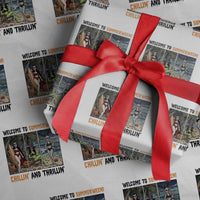 Welcome To Summerween Chillin And Thrillin Wrapping Paper Roll Funny Summer Halloween
