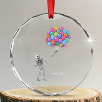 Well Shit Skeleton Detached Arm Crystal Glass Ornament Gothic Halloween Flying Balloons Graphic