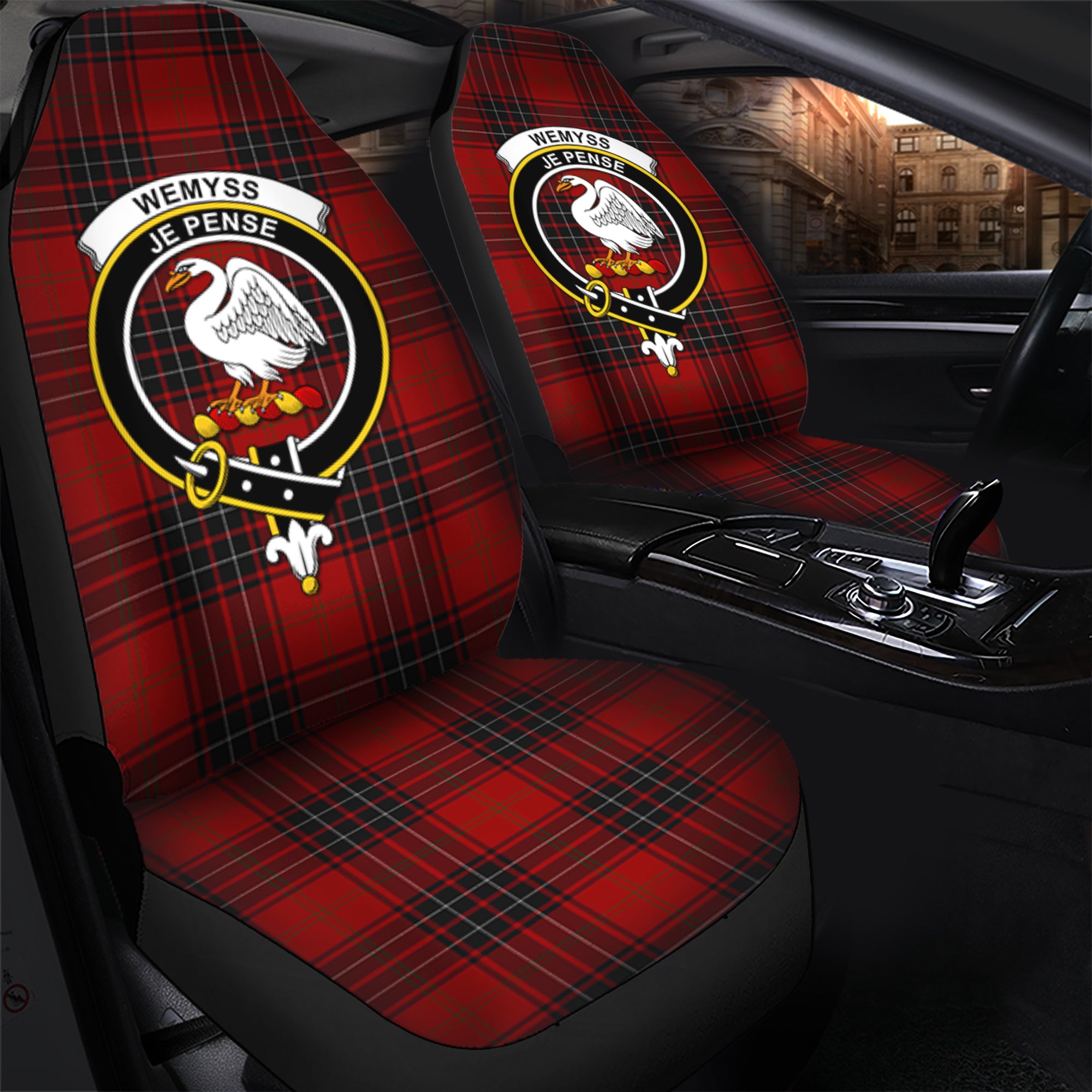 Wemyss Clan Tartan Car Seat Cover, Family Crest Tartan Seat Cover TS23