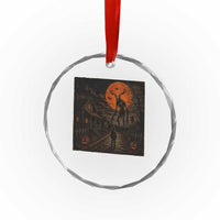 Wendigo Halloween Crystal Glass Ornament Vintage Deer Skull Spooky Night Graphic