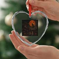 Wendigo Halloween Heart Crystal Glass Ornament Vintage Deer Skull Spooky Night Graphic