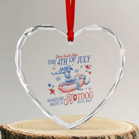 Western Cowgirl You Look Like the 4th of July Heart Crystal Glass Ornament Makes Me Want A Hot Dog Real Bad
