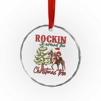 Western Crystal Glass Ornament Vintage 90s Cowboy Santa Claus Xmas Tree TS10