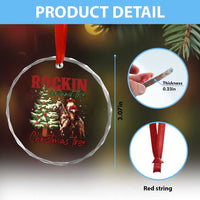 Western Crystal Glass Ornament Vintage 90s Cowboy Santa Claus Xmas Tree TS10