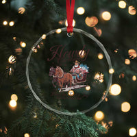 Western Xmas Crystal Glass Ornament Howdy Christmas Blaze The Trail To Joy Cowboy Santa TS11