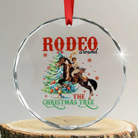 Western Xmas Crystal Glass Ornament Rodeo Around The Christmas Tree Cowgirl TS11