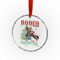 Western Xmas Crystal Glass Ornament Rodeo Around The Christmas Tree Cowgirl TS11
