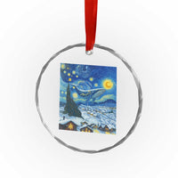 Whale Christmas Crystal Glass Ornament Stary Night Van Gogh Christmas TS14