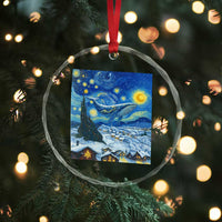Whale Christmas Crystal Glass Ornament Stary Night Van Gogh Christmas - Wonder Print Shop