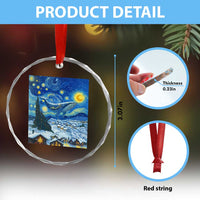 Whale Christmas Crystal Glass Ornament Stary Night Van Gogh Christmas - Wonder Print Shop