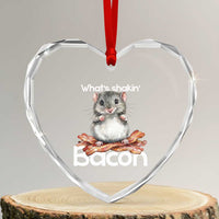 What is Shakin Bacon Funny Mouse Heart Crystal Glass Ornament Pun Animal Humor - Wonder Print Shop