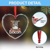 What is Shakin Bacon Funny Mouse Heart Crystal Glass Ornament Pun Animal Humor - Wonder Print Shop