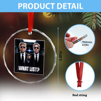 What List Dark Political Humor Crystal Glass Ornament Funny Political Conspiracy Parody TS02