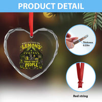 When Life Gives You Lemons Throw Them At People Heart Crystal Glass Ornament Funny Skeleton Halloween Gothic Lemonade Graphic