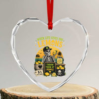 When Life Gives You Lemons Throw Them At People Heart Crystal Glass Ornament Skeleton Lemon Jokes