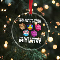 When Someone Attacks One Party Member D20 Dice LGBTQ Ally Crystal Glass Ornament - Wonder Print Shop