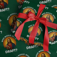 Who Would Jesus Draft Wrapping Paper Roll Christian Football Lover - Wonder Print Shop