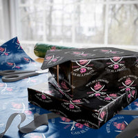 Why Be A Princess When You Can Be A Pirate Wrapping Paper Roll Pink Pirates Ship Crossbones Freebooter - Wonder Print Shop
