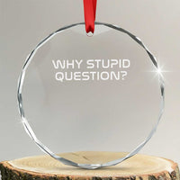 Why Stupid Question Crystal Glass Ornament Funny Space Quote Sci Fi Book