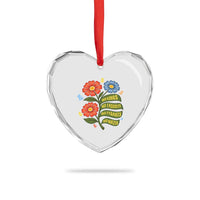 Wildflower Protest Freedom Gift Heart Crystal Glass Ornament No Kings No Fascists No Tyrants