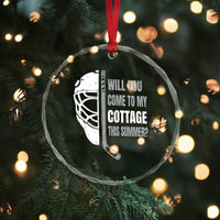 Will You Come To My Cottage This Summer Crystal Glass Ornament Retro LGBT Romance Hockey Fan