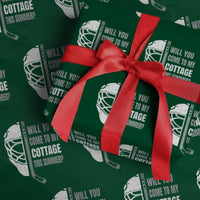 Will You Come To My Cottage This Summer Wrapping Paper Roll Retro LGBT Romance Hockey Fan