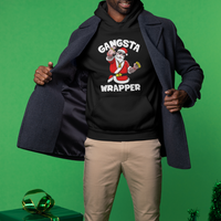 Christmas Hoodie Gangsta Wrapper Funny Santa Hip Hop - Wonder Print Shop