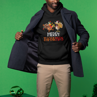 Merry Thankmas Santa Turkey Costume Thanksgiving Christmas Hoodie - Wonder Print Shop