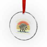 Wish I Lacked Critical Thinking Skills Y'all Seem So Happy Crystal Glass Ornament Retro Jimothy Raccoon Sarcastic Quote Gift