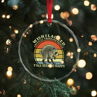 Wish I Lacked Critical Thinking Skills Y'all Seem So Happy Crystal Glass Ornament Retro Jimothy Raccoon Sarcastic Quote Gift