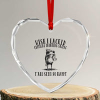 Wish I Lacked Critical Thinking Skills Y'all Seem So Happy Heart Crystal Glass Ornament Funny Frog Sarcastic Quote