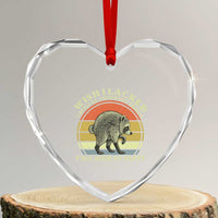 Wish I Lacked Critical Thinking Skills Y'all Seem So Happy Heart Crystal Glass Ornament Retro Jimothy Raccoon Sarcastic Quote Gift