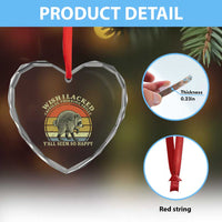 Wish I Lacked Critical Thinking Skills Y'all Seem So Happy Heart Crystal Glass Ornament Retro Jimothy Raccoon Sarcastic Quote Gift