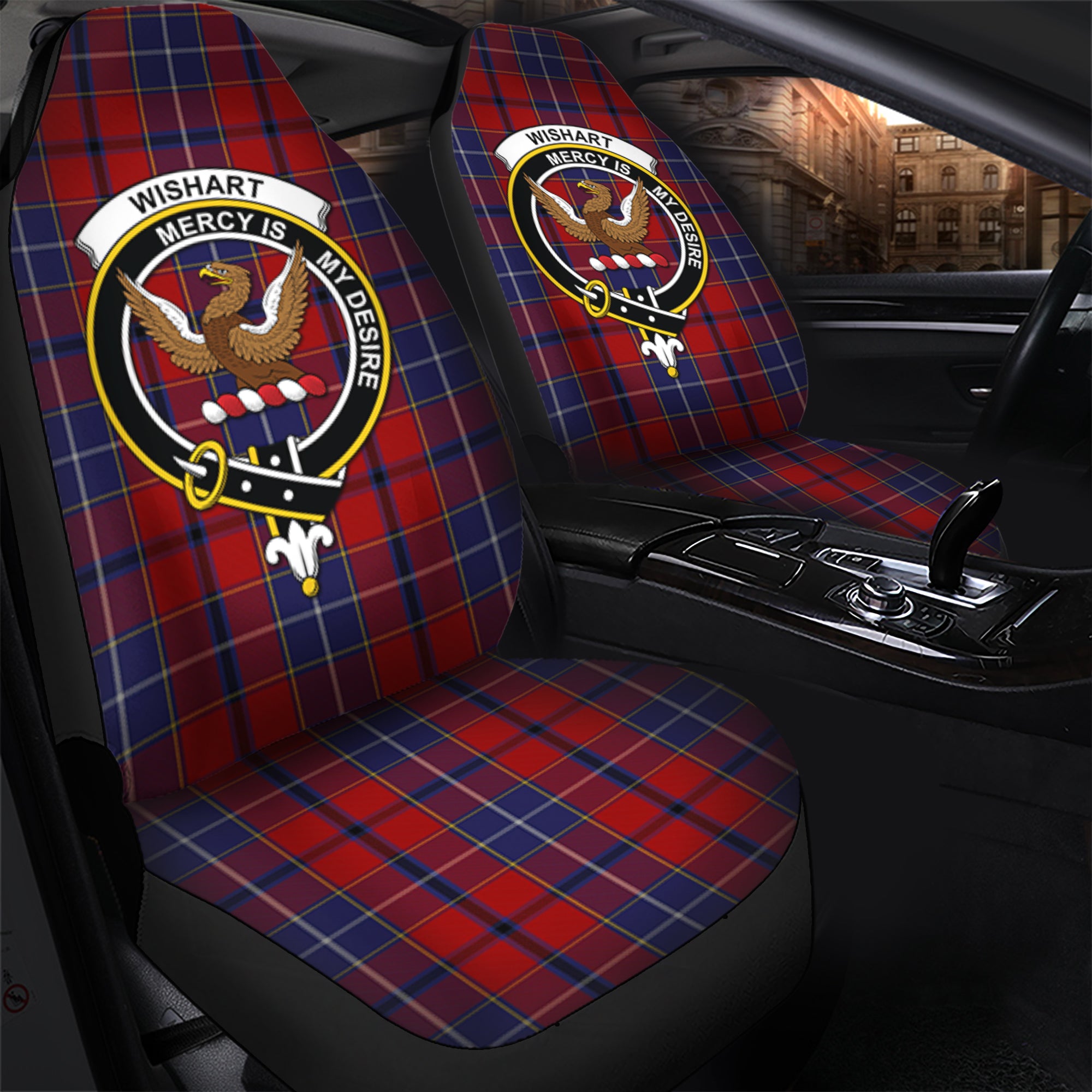 Wishart Dress Clan Tartan Car Seat Cover, Family Crest Tartan Seat Cover TS23