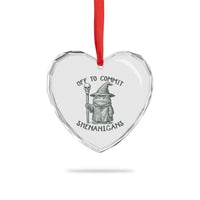 Wizard Frog Heart Crystal Glass Ornament Funny Off to Commit Shenanigans