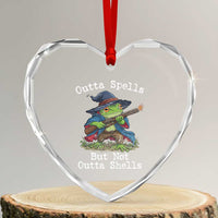 Wizard Frog Meme Heart Crystal Glass Ornament Outta Spells But Not Outta Shells - Wonder Print Shop