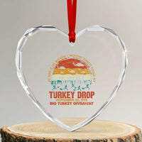 WKRP Turkey Drop Heart Crystal Glass Ornament Funny Thanksgiving Day First Annual WKRP - Wonder Print Shop