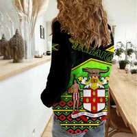 Jamaica Lion Women Casual Shirt Jamaican Pattern Version Reggae Colors LT13 - Wonder Print Shop